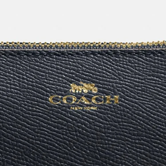 ❤ COACH Portafoglio Donna Pelle Angolare Zip Polso Mezzanotte Nuovo con etichette 58032 IMMID