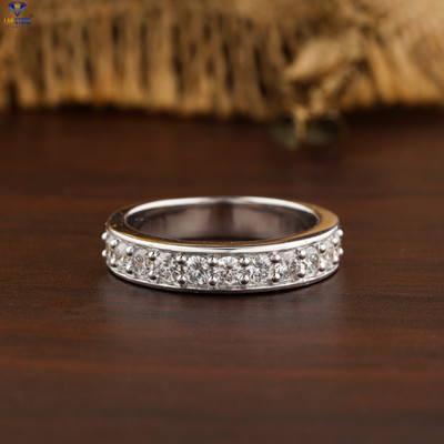 0.79 TDW Round Brilliant cut Labgrown Diamond Ring 18k White Gold Labstone