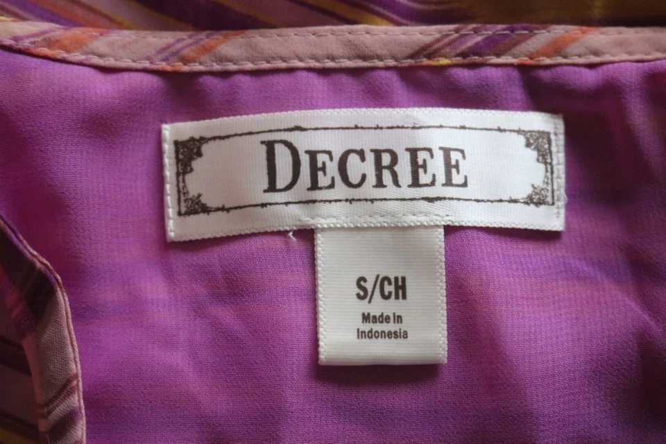 Blusa para mujer Decree sin mangas a rayas multicolor talla S pequeña Foto 3 de 4