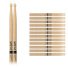 12 Pair ProMark 5B Wood Oval Tip Medium Taper Hickory Drumsticks / TX5BW