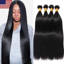 28 30inch Unprocessed Straight 400g 4Bundles Brazilian Virgin Human Hair Weft US