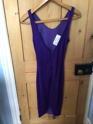 True Vintage 80er Scruffs Pencil Wiggle Kleid XS Low Back Runched Neu Romantisch