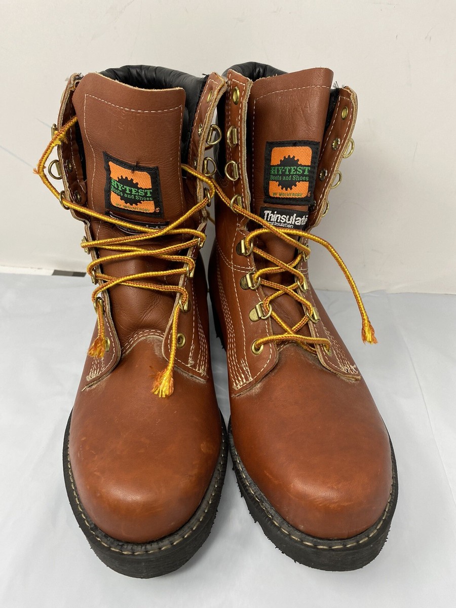 Vtg Hy-Test Brown Work Boots Men display picture 3