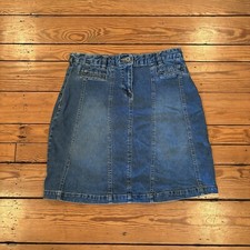 Vintage Route 66 Denim Skirt Boho Y2K Bareback Size 12