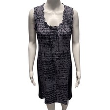 Banana Republic Silk Blend Tie-Dye Sheath Dress Ruffle Trim Blue Size S