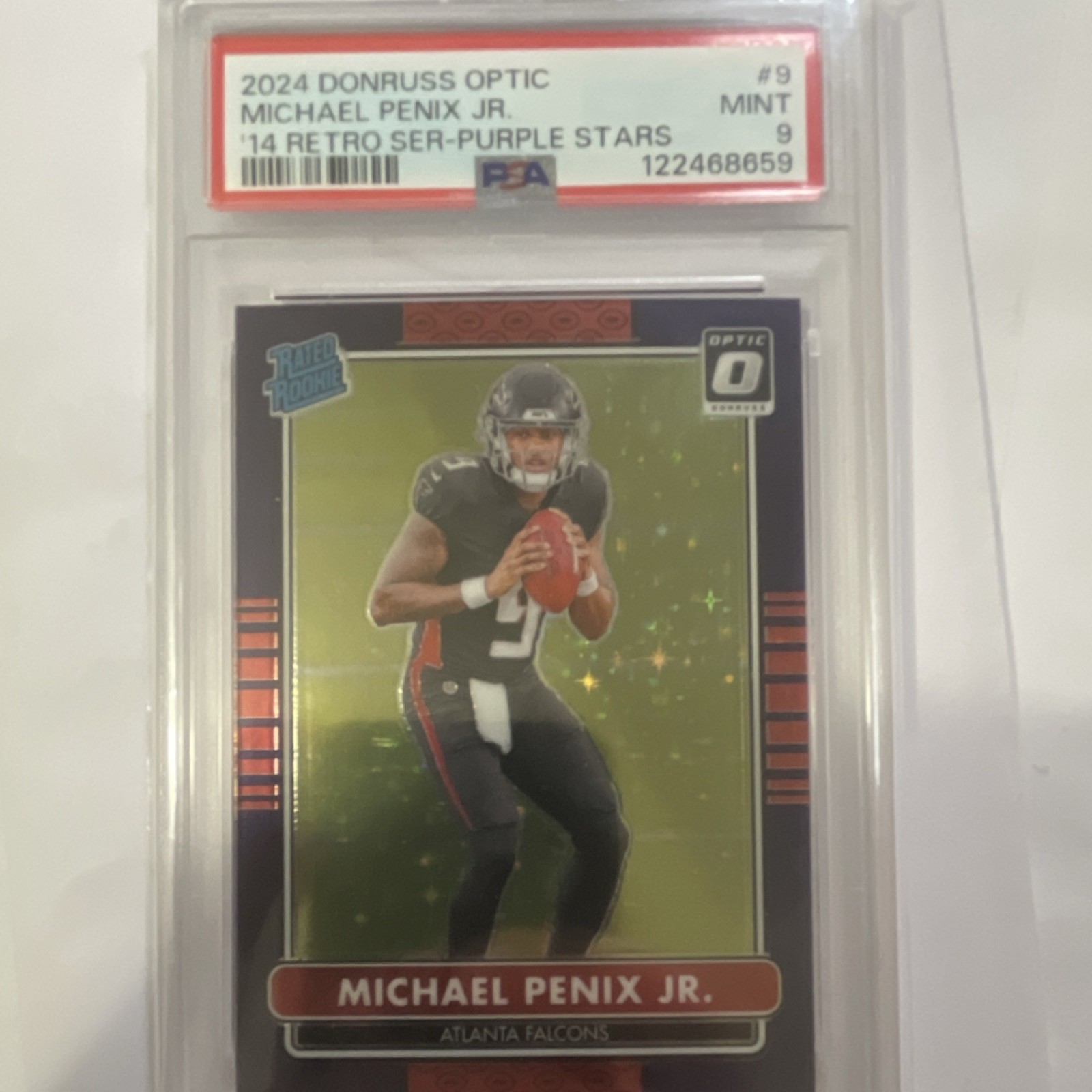 2024 Panini Donruss Optic Michael Penix Jr. Retro Purple Stars Prizm /25
