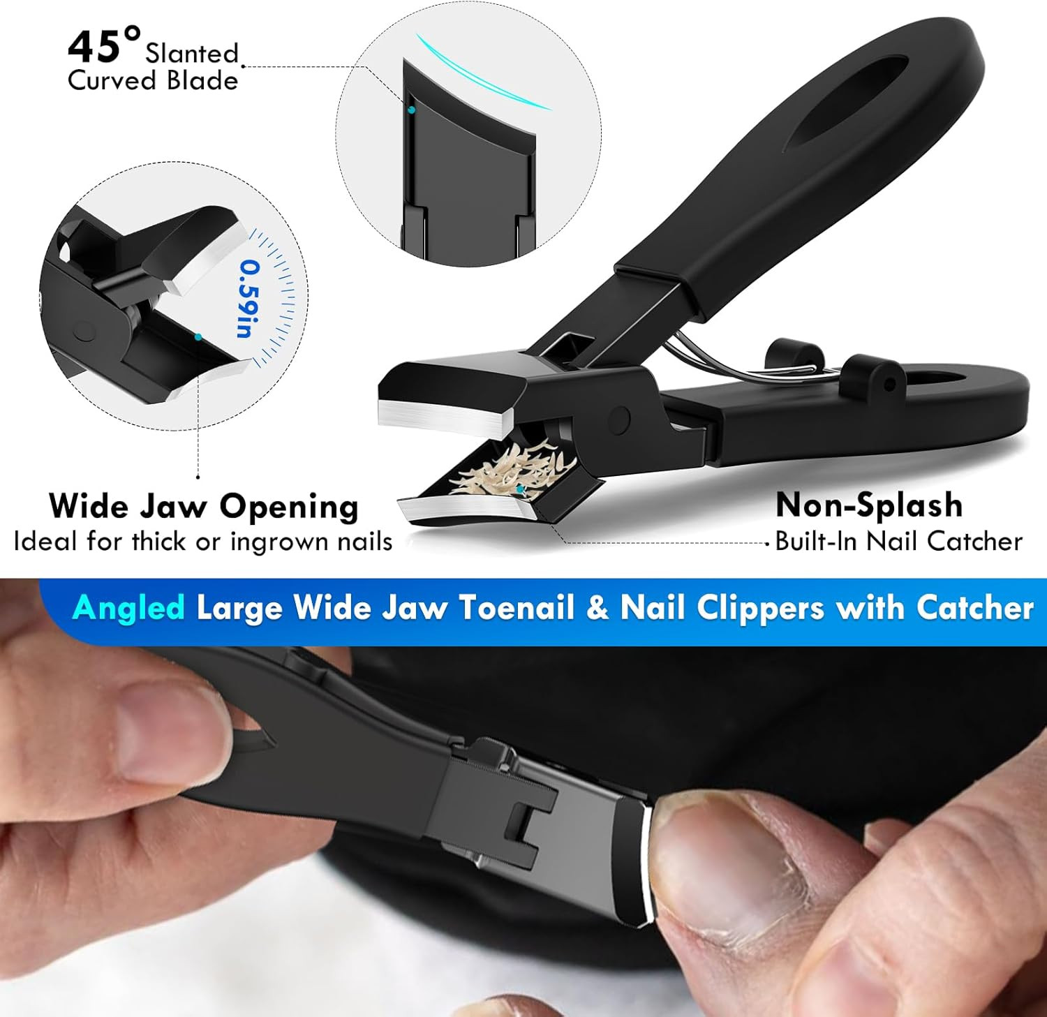 Professional Ingrown Toenail Tools Kit for Seniors,Wide Jaw Straight Nail Clippe