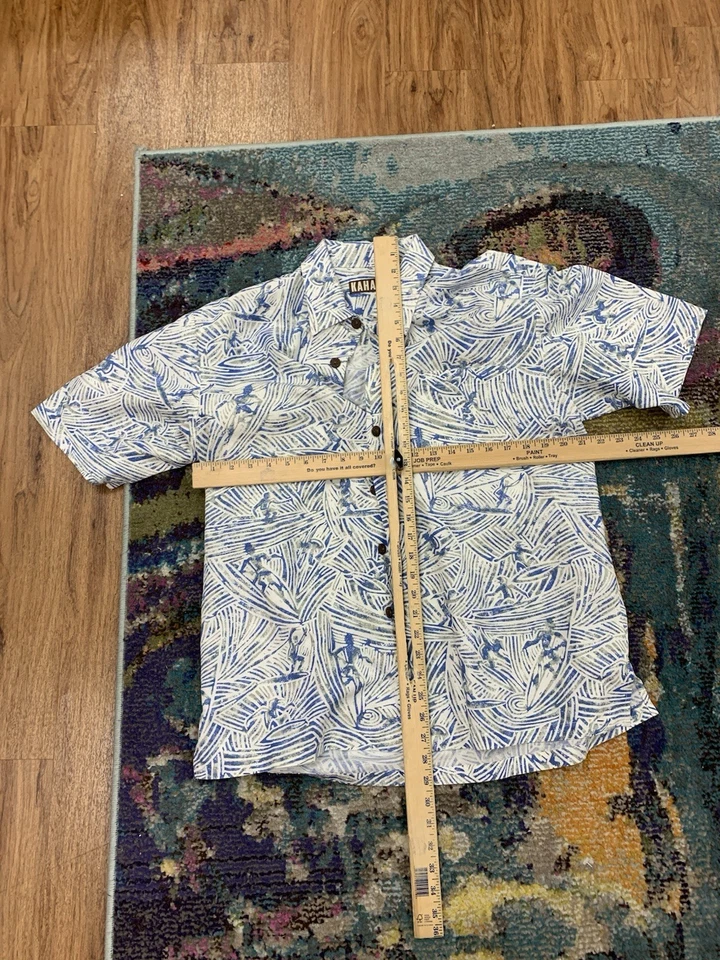 Рубашка мужская Kahala L гавайская Surf Riders At Waikiki Royal цвет кокосовых пальм - Изображение 4 из 4