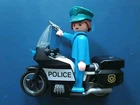 Vintage Playmobil Man On Police Bike Motorcycle Clicky Pretend Play Toy