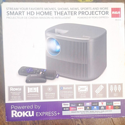 RCA RPJ185 LED 720p Smart Projector w/ Roku Express+ Bluetooth HDMI USB