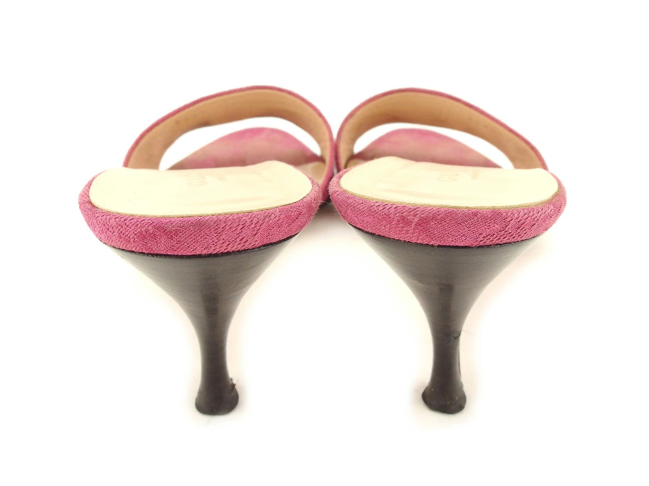 GUCCI Mule Shoes Shoes #37 Half C Sandals GG Canvas Pink Brown Canvas x Leather thumbnail 4