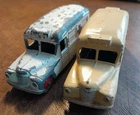 Vintage Dinky No.30h Cream & White DAIMLER AMBULANCEs 1950s X2