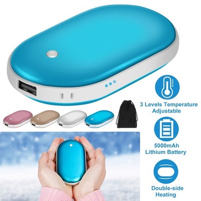 5000mAh Rechargeable Hand Warmer Portable Pocket Heater USB Power Bank 4 Colors