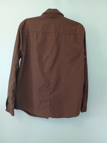 Camicia vintage Karen Scott marrone cioccolato shacket MEDIA con bottoni finta pelle scamosciata - Foto 2 di 11