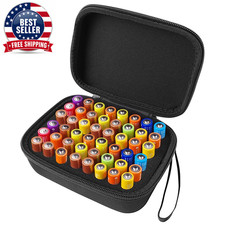 Hard Battery Organizer Storage Box Carrying Case - Holds 48 Batteries AA Materia