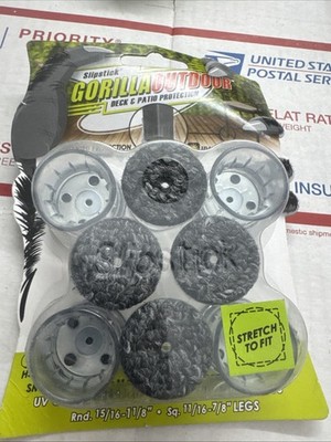 GorillaOutdoor Berber Furniture Feet Pads with Clear Sleeve Sock (1 Pack)