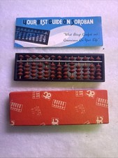 Abacus Soroban VINTAGE Sun Brand With Instruction Book  box rare