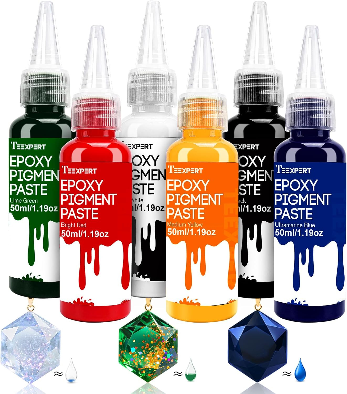 Epoxy Resin Pigment Paste, 300Ml Highly Concentrated & Easy to Mix 6 Colors