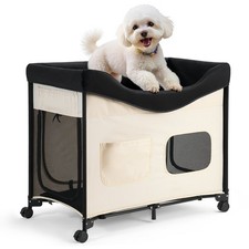Elevated Lounge Pet Bed,Foldable Bunk Dog Bed with 600D Oxford Cloth and Dutch