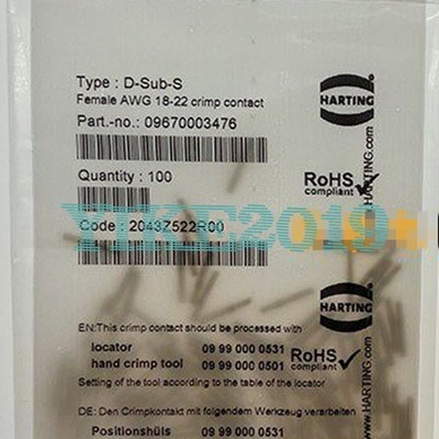 100PC/BAG FOR Harting 09670003476 5A pin 0.33-0.82mm² D-SUB crimping pin