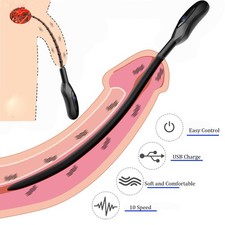 Male Silicone Sounding Dilator Penis Urethral Trainer Enhancer Device USA