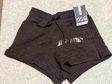DSG Girls Sport Fleece Shorts Black Mid Rise Drawstring Pockets Size Small NWT