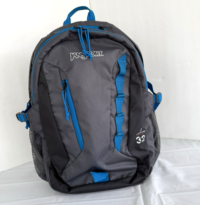 Jansport Agave 32 Litres Backpack Blue Gray Book Bag Hiking School Camp TB5O0415 Jansport Agave 32 Litres Backpack Blue Gray Book Bag Hiking School Camp TB5O0415
