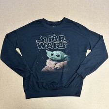 Star Wars Mandalorian Baby Yoda Grogu Women s XS Long Sleeve SweatShirt Black