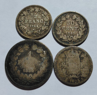 Job lot of old silver coins from France