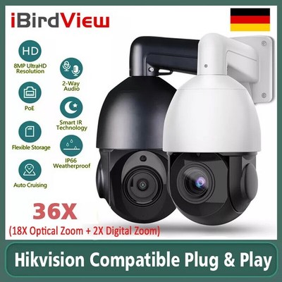 4K 8MP POE Sicherheit IP Kamera Speed Dome 36x Zoom CCTV PTZ Auto Tracking