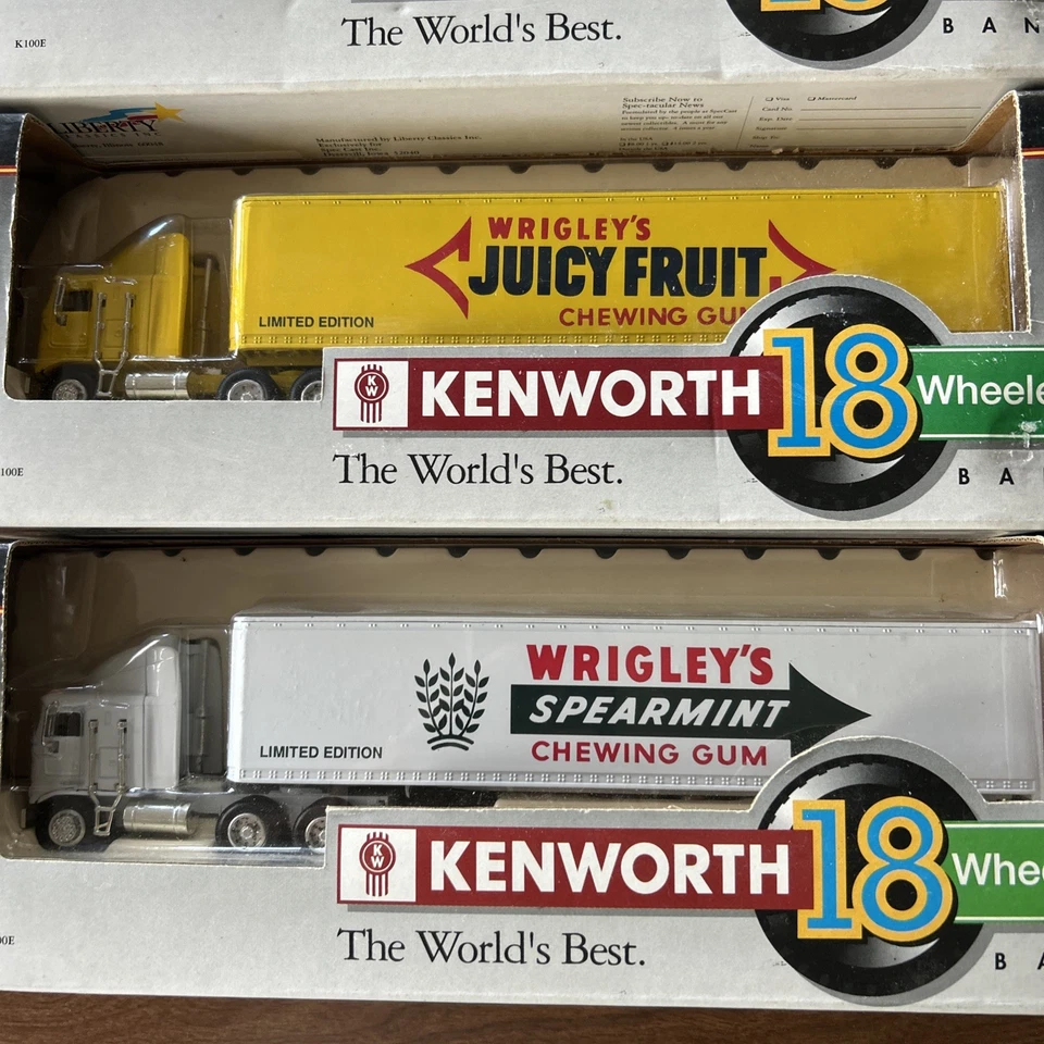 WRIGLEY'S CHEWING GUM KENWORTH TRACTOR TRAILER TRUCKS 1/64 LIBERTY CLASSICS - Image 3 of 4