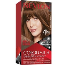  Pack of 12 - 1 Case Revlon ColorSilk Hair Color  43 Medium Golden Brown