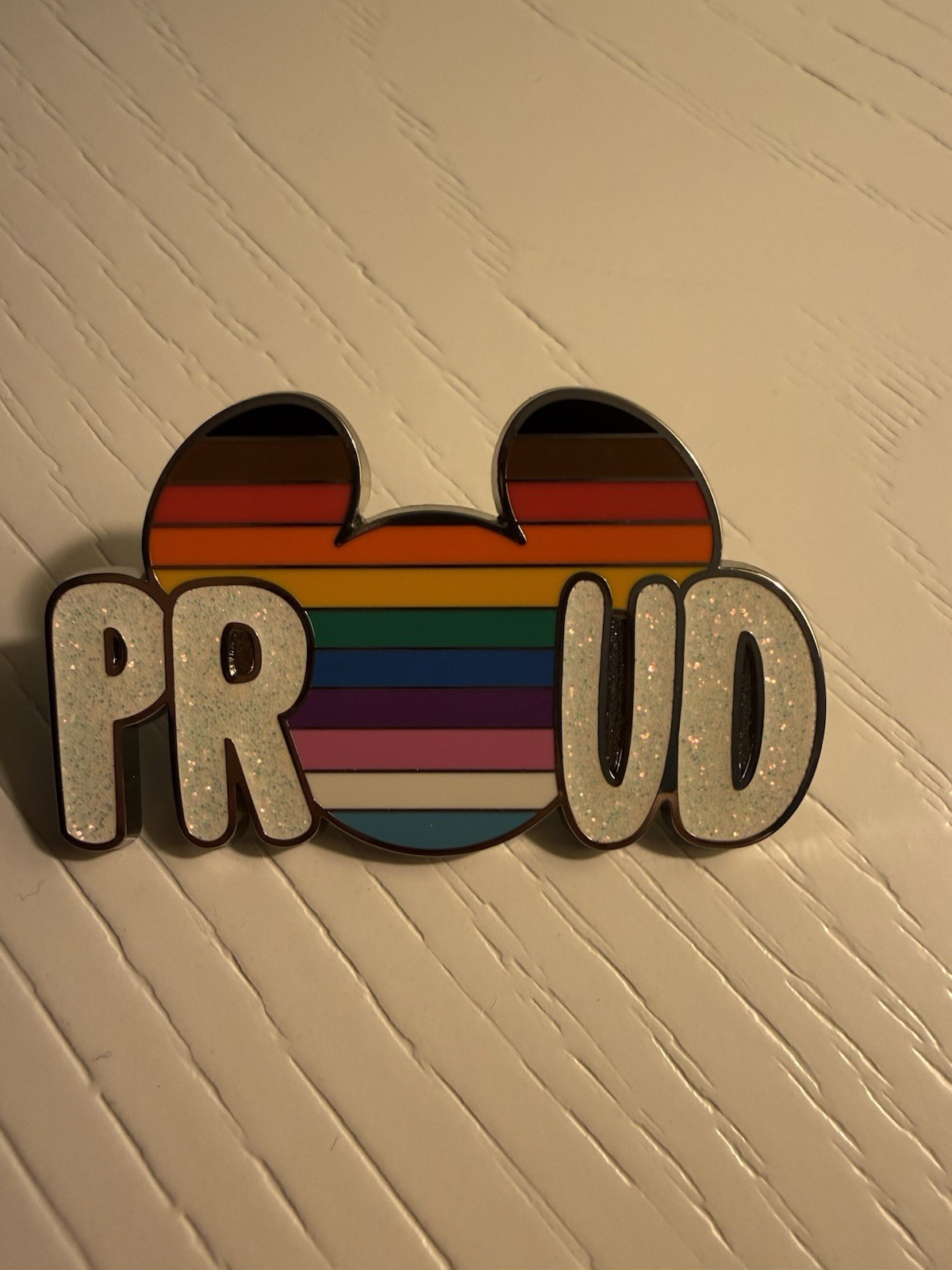 Disney Mickey Mouse Pride Glitter Pin Single Rainbow Contemporary