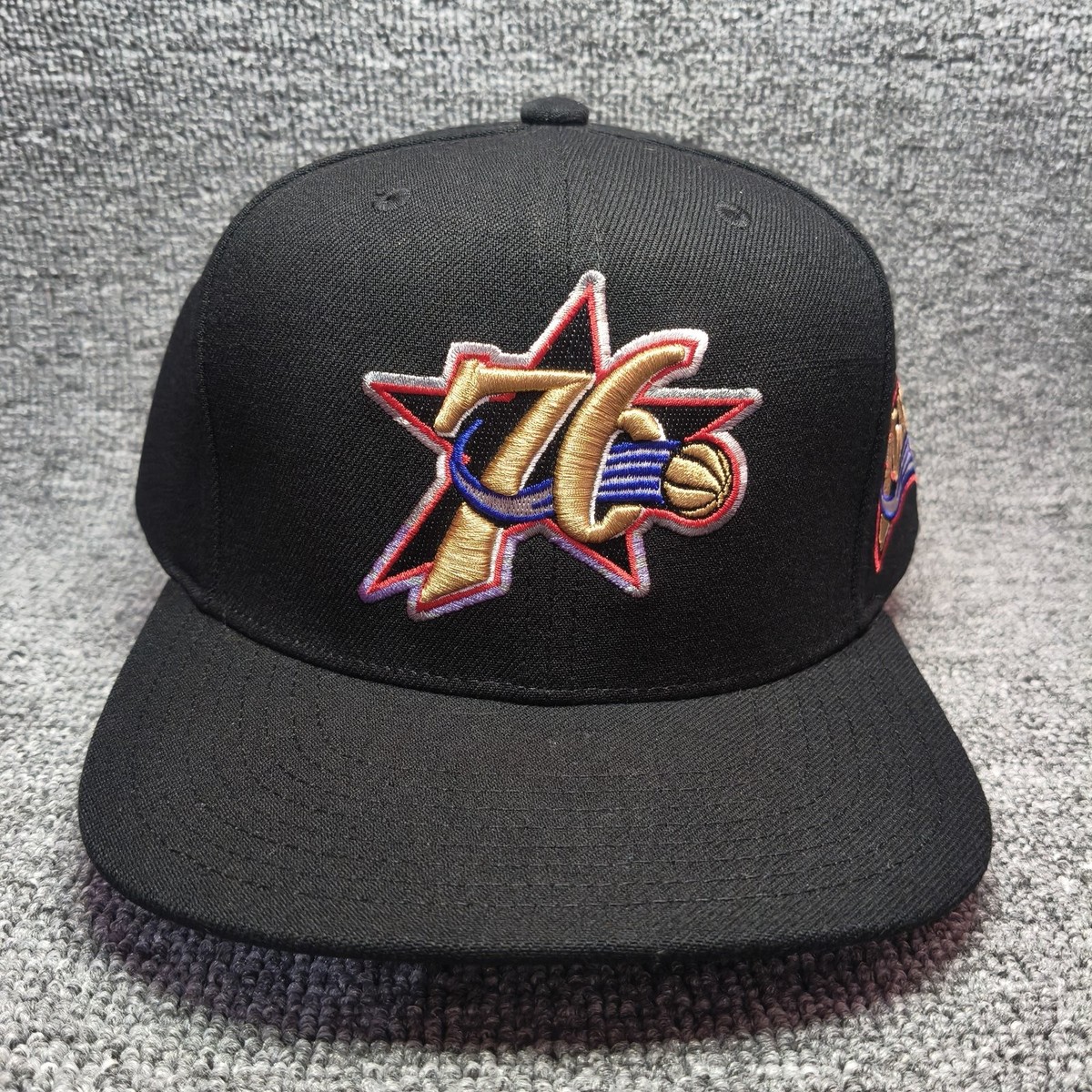 Mitchell & Ness Philadelphia 76ers Black NBA Snapback Cap Hat