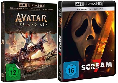 Avatar 3: Fire and Ash + Scream 7 - 4K Ultra HD # BLU-RAY-SET-NEU