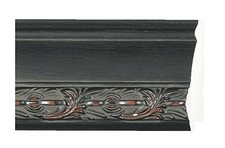 Picture Frame Moulding Wood 18Ft Bundle - Distressed/Aged Black Finish - 3.625