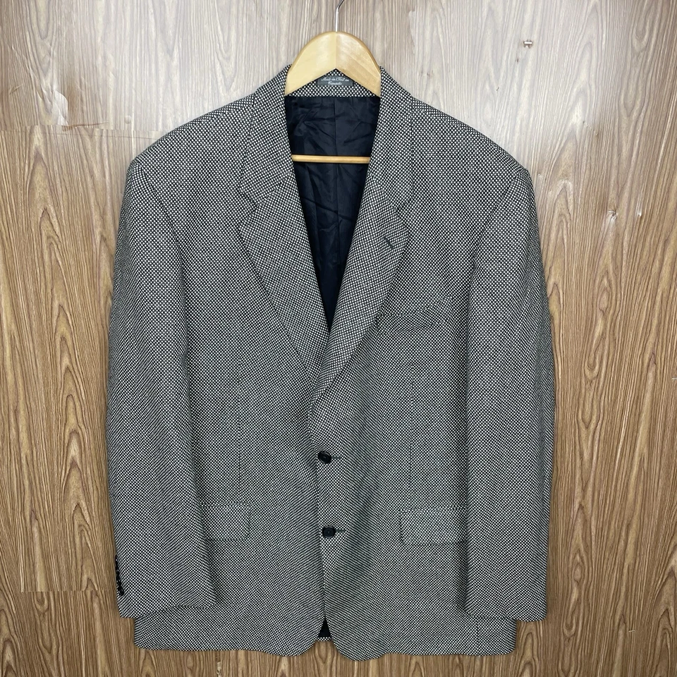 Спортивное пальто Arnold Brant мужское 46L белое черное многоцветное мягкая текстурированная шерсть - Изображение 2 из 4