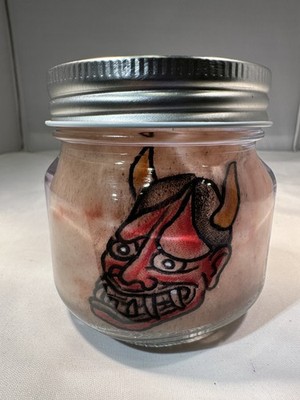 Tattooed Preserved Pigskin Wet Specimen Oddity (Japanese Hannya Mask)