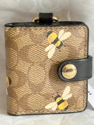 Coach Signature Bee Picture Photo Frame Key Chain Bag Purse Charm