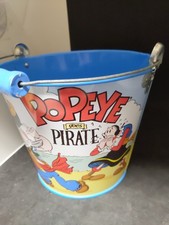 Vintage 1996 Popeye Goes Pirate Tin Sand Bucket Schylling