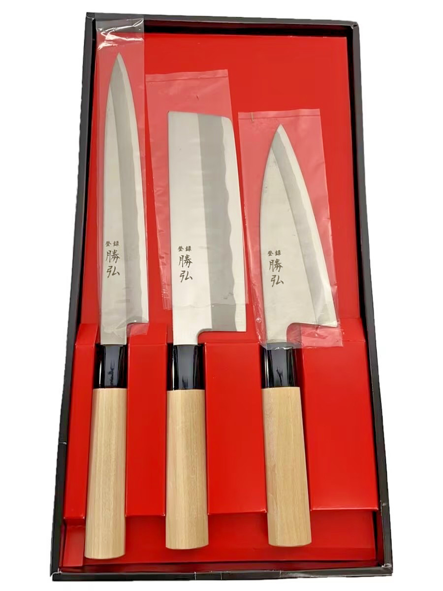 Cuchillo Katsuhiro Molibdeno-vanadio acero Nakiri Yanagiba Deba Japón Usado