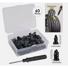 60 Pcs Tire Repair Rubber Nail Screw Tire Plugs Quick Puncture for Car Tru