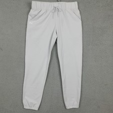 Under Armour Womens Fusion Pants Loose Tapered Halo Gray Pull On High Rise M New