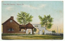 Macon GA Rose Hill Cemetery Postcard Georgia