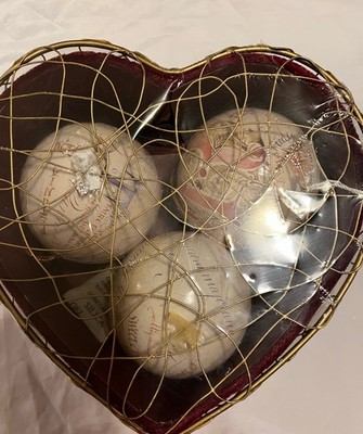 Tri Coastal Heart Shaped Box Multicolor Hanging Ornaments Set of 3 Decorative