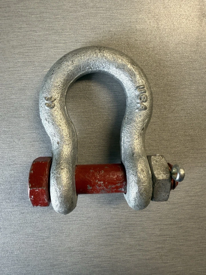 7/16” G-2130 Crosby Galvanized Bolt Type Shackles  Domestic 1 1/2 Ton WLL - Image 2 of 2