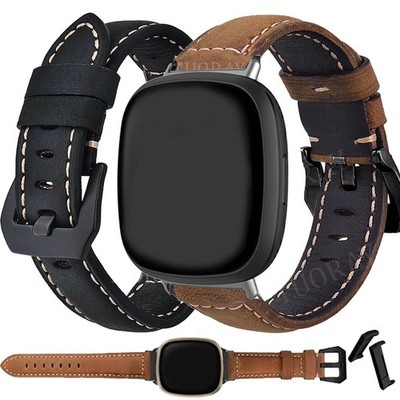 Für Fitbit Versa 4 3 Sense 2 1 Smart Watch Leder Armband Lederband Uhrenarmband