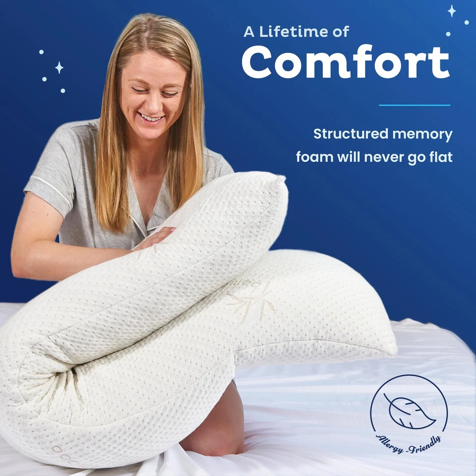 Body Pillow for Adults - Breathable, Full Body Pillow for Side Sleepers - Shr... - Image 4 of 4