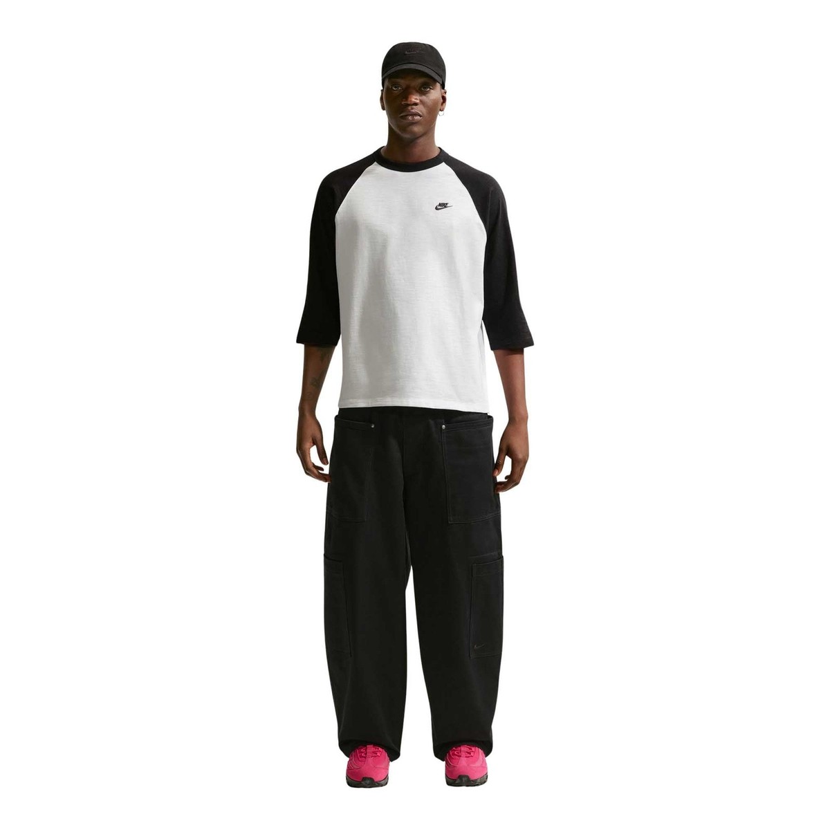 MENS NIKE SPORTSWEAR CLUB 3-4 SLEEVE RAGLAN TOP IF0755-010-SIZE
