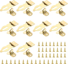 10 Pcs Mini Padlock Hasp Decorative Hasps Gold Metal Latch with Screws for Woode